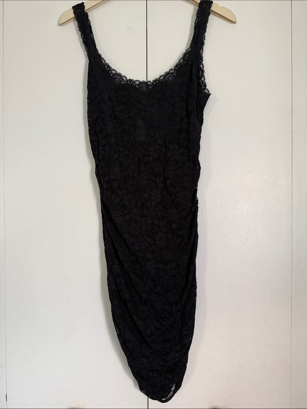 Moda International Black Lace Midi Slip Dress